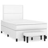 vidaXL Cama boxspring com colch&atilde;o 120x190 cm couro artificial branco
