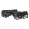 vidaXL Conjunto de Sof&aacute;s para Exterior 11 pcs Preto e Cinza Escuro