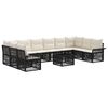 vidaXL Conjunto de Sof&aacute; de Jardim 11 pcs Preto vime PE