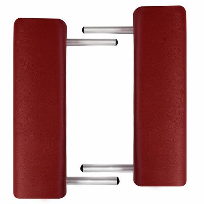 vidaXL Mesa massagem dobrável 2 zonas estrutura alumínio vermelho