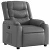 vidaXL Poltrona reclin&aacute;vel couro artificial cinzento