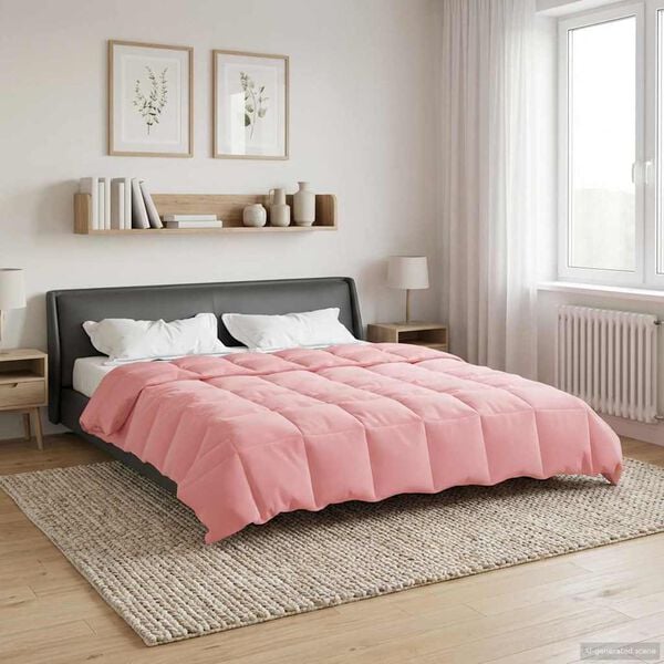 vidaXL Duvet de Ano Inteiro Colchonete Rosa 240 x 260 cm Microfibra