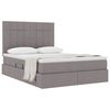 vidaXL Cama com arruma&ccedil;&atilde;o e colch&atilde;o Cinzento-acastanhado 140 x 190 cm