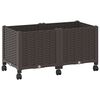 vidaXL Vaso de Jardim com Rodas Castanho 80 x 40 x 44 cm PP