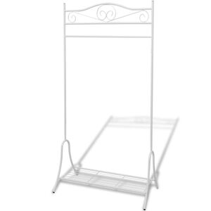vidaXL Bengaleiro de a&ccedil;o com prateleira, branco