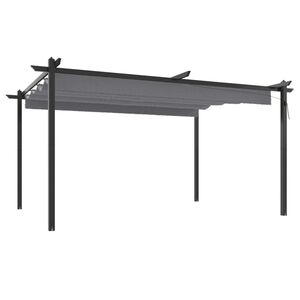 vidaXL Gazebo de jardim com telhado retr&aacute;til 4x3 m antracite