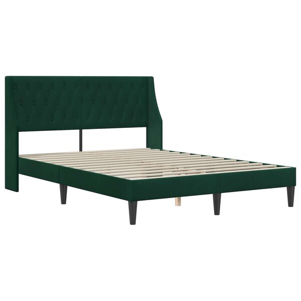 vidaXL Estrutura de cama com colch&atilde;o Verde Escuro 120 x 200 cm Veludo