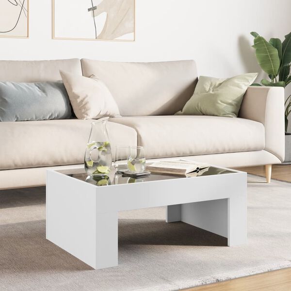 vidaXL Mesa de centro luzes LED Infinity 70x50x30 cm branco