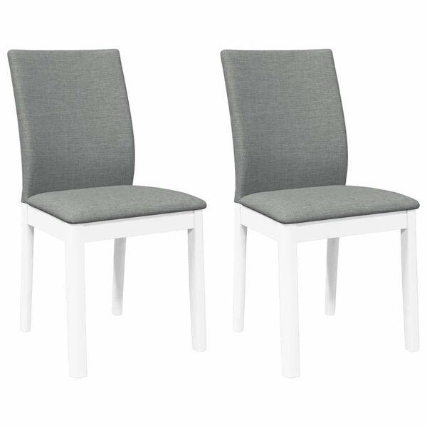 vidaXL Cadeiras de jantar com almofadões 2 pcs madeira maciça branco