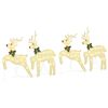 vidaXL Renard LED 4 unid. Ouro 45 x 19 x 65 cm tecido