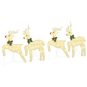vidaXL Renard LED 4 unid. Ouro 45 x 19 x 65 cm tecido