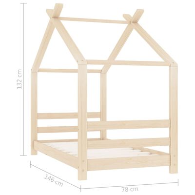 vidaXL Estrutura de cama infantil 70x140 cm madeira de pinho maciça