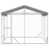 vidaXL Canil de exterior com teto 3x3x2,5 m a&ccedil;o galvanizado prateado