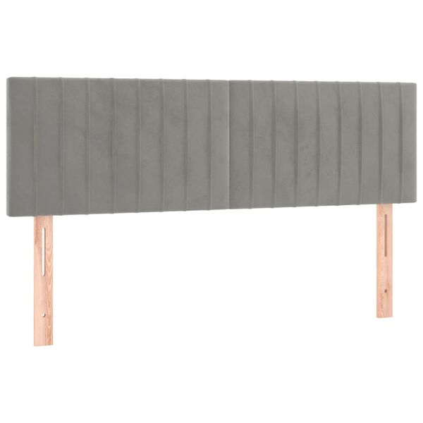 vidaXL Cabeceiras cinzento-claro 144x5x78/88 cm veludo