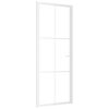 vidaXL Porta de interior 83x201,5 cm vidro ESG e alum&iacute;nio branco