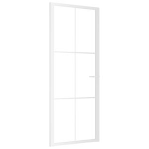 vidaXL Porta de interior 83x201,5 cm vidro ESG e alum&iacute;nio branco
