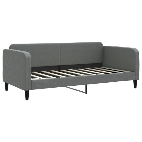vidaXL Sof&aacute;-cama c/ gavet&atilde;o e gavetas 90x190 cm tecido cinzento-escuro