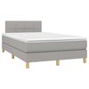 vidaXL Cama box spring c/ colch&atilde;o e LED 120x190 cm tecido cinza-claro