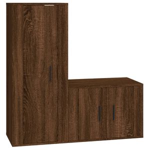 vidaXL Conjunto m&oacute;veis de TV 2pcs madeira processada carvalho castanho