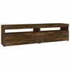 vidaXL M&oacute;vel de TV com luzes LED 2 pcs 75x35x40 cm carvalho fumado