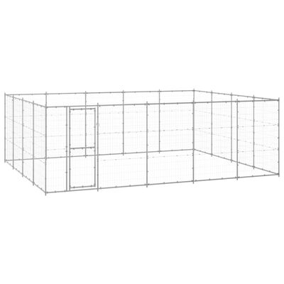 vidaXL Canil de exterior 24,2 m² aço galvanizado