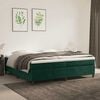 vidaXL Cama com molas/colch&atilde;o 200x200 cm veludo verde-escuro