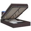 vidaXL Cama Ottoman com Colch&atilde;o e LED Marrom Escuro 120 x 190 cm