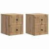 vidaXL Gabinete de Canto Montado na Parede 2 pcs Carvalho Arttisan