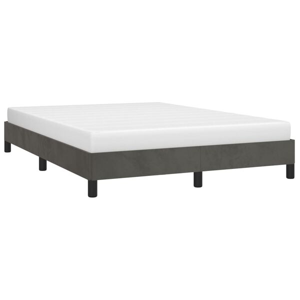 vidaXL Estrutura de cama sem colch&atilde;o 140x190 cm veludo cinzento-escuro