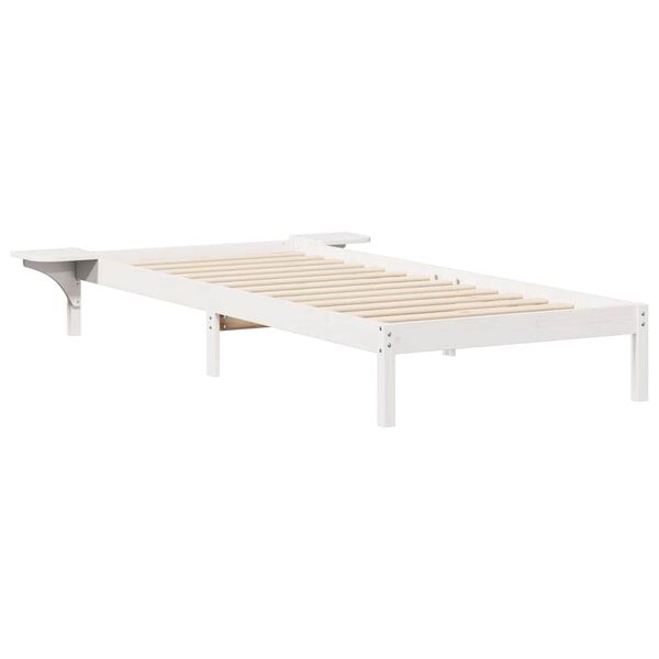 vidaXL Cama com Mesas Laterais Branco 90 x 220 cm