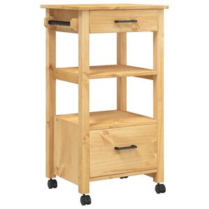 vidaXL Carrinho de cozinha MONZA 48x40x88,5 cm madeira de pinho maci&ccedil;a
