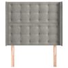 vidaXL Cabeceira de cama c/ abas veludo 93x16x118/128cm cinzento-claro