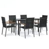 vidaXL 7 pcs conjunto de jantar para jardim textilene e a&ccedil;o preto