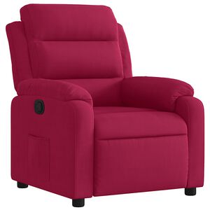 vidaXL Poltrona reclin&aacute;vel veludo vermelho tinto