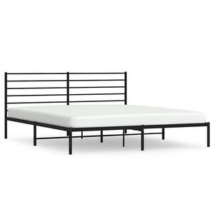 vidaXL Estrutura de cama com cabeceira 183x213 cm metal preto