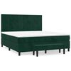 vidaXL Cama com molas/colch&atilde;o 160x200 cm veludo verde-escuro