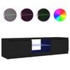 vidaXL M&oacute;vel de TV com luzes LED 140x40x36 cm preto