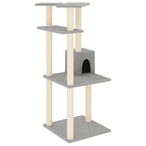 vidaXL &Aacute;rvore p/ gatos c/ postes arranhadores sisal 123 cm cinza-claro