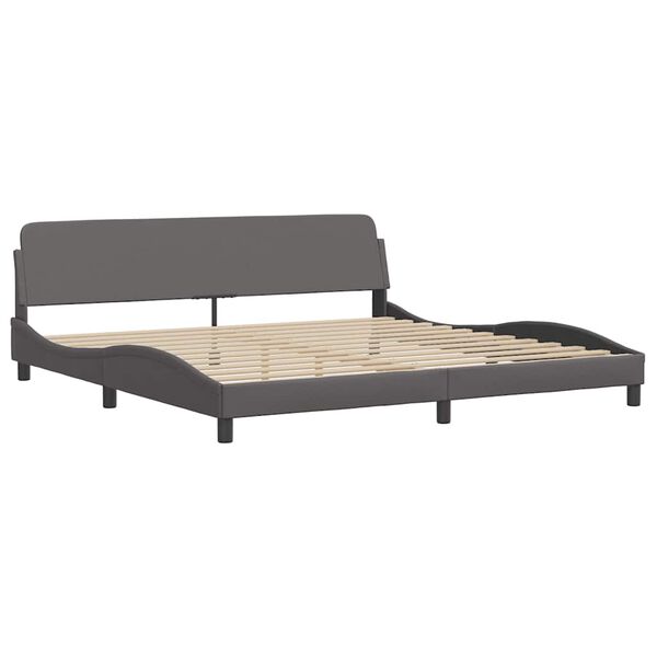 vidaXL Estrutura de cama Dover 200x200cm couro artificial cinzento