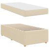 vidaXL Estrutura da Cama com colch&atilde;o Creme 90 x 200 cm tecido