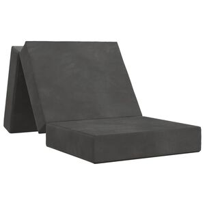 vidaXL Sof&aacute; Cama Dobr&aacute;vel 75 x 63 x 45 cm Cinzento-Escuro