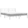 vidaXL Estrutura de cama com cabeceira 193x203 cm metal branco