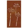 vidaXL Decora&ccedil;&atilde;o p/ muro de jardim 105x55 cm a&ccedil;o corten design flores
