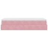 moldura de cama otomana vidaXL com colch&atilde;o rosa 90x190 cm Veludo
