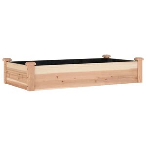 vidaXL Canteiro elevado c/ forro 120x60x25 cm madeira de abeto maci&ccedil;a