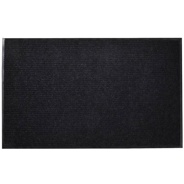 vidaXL Tapete de porta preto 90 x 150 cm PVC