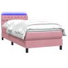 vidaXL Cama box spring c/ colch&atilde;o e LED rosa 80x210 cm veludo