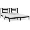 vidaXL Estrutura de cama 200x200 cm pinho maci&ccedil;o preto