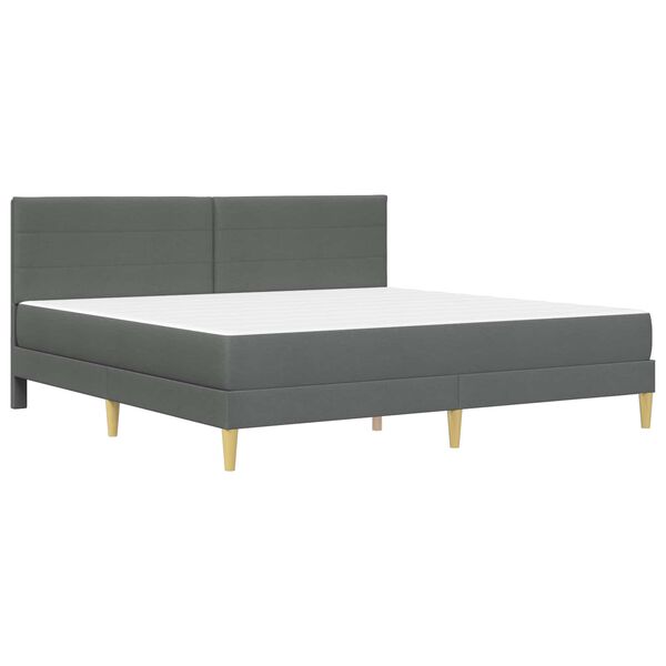 vidaXL Estrutura de cama com colch&atilde;o Cinza Escuro 180 x 200 cm tecido