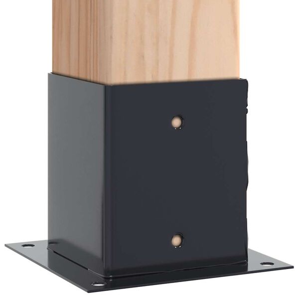 vidaXL Bases de coluna quadradas 4 pe&ccedil;as 121x121mm a&ccedil;o revestido a p&oacute;